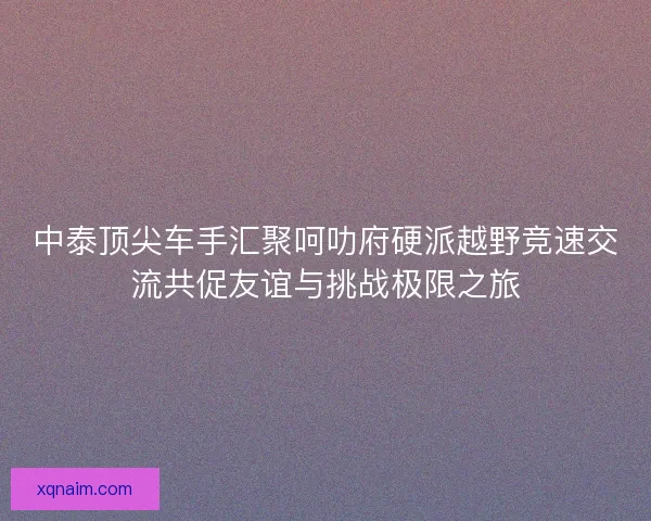 中泰顶尖车手汇聚呵叻府硬派越野竞速交流共促友谊与挑战极限之旅 中泰顶尖车手汇聚呵叻府硬派越野竞速交流共促友谊与挑战极限之旅